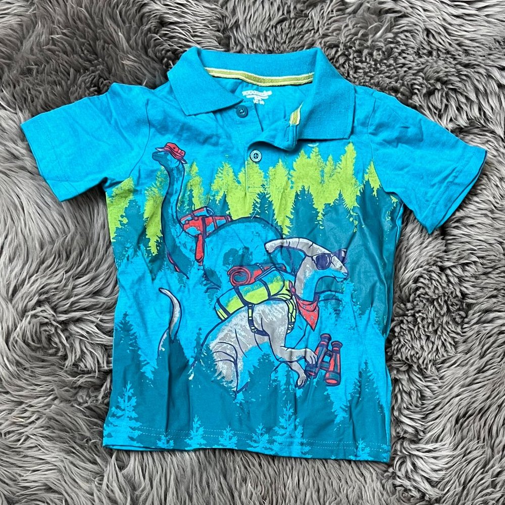 Toughskins Boy's T-Shirt | Blue | Dinosaur Themed | Size S (4)